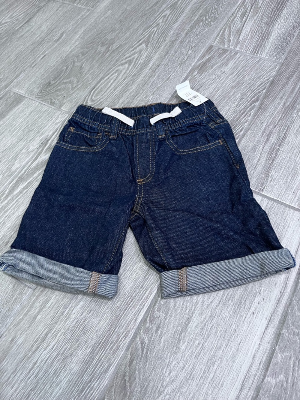 GAP Dark Blue Denim Roll-Cuff Kids Shorts